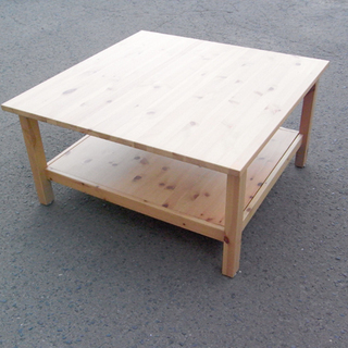 コーヒーテーブル 幅90cm パイン材 正方形 ローテーブル H...