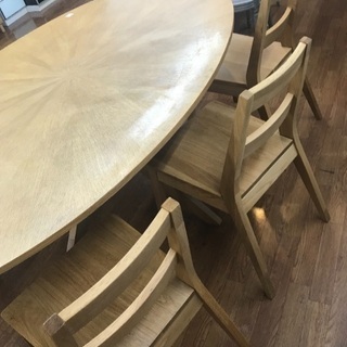 オーバルテーブルデザイン ダイニング4点セット