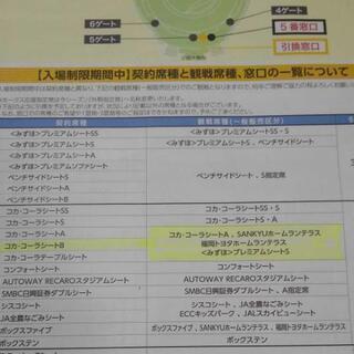 7/31ソフトバンクホークスvs西武ライオンズ　コカ・コーラシート　入場制限引換券