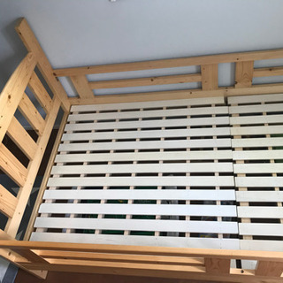 2台まとめて！木製2段ベッドフレーム シングルとしての使用可能