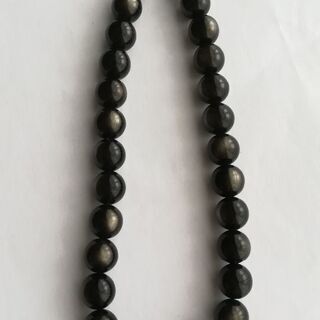レトロ　ネックレス　黒　数珠タイプ