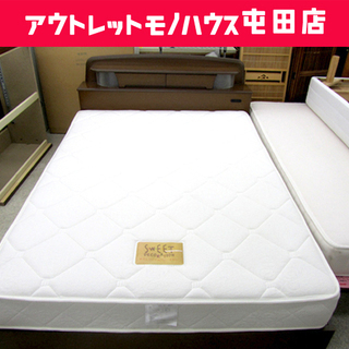 ダブルベッド 木枠 マットレス 宮付き コンセント 収納 小物入れ 照明 説明書付き ☆ PayPay(ペイペイ)決済可能 ☆ 札幌市 北区 屯田