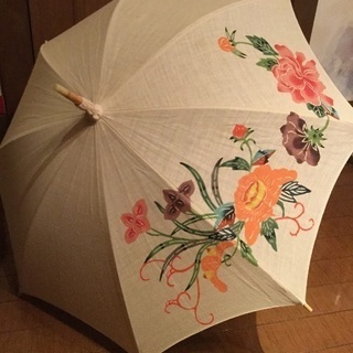 手染め紅型の日傘 (手作り日本製)