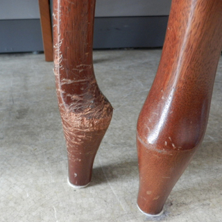 ▷ダイニングチェア 4脚 マルニ 籐張り 座面レザー 革 猫脚 ブラウン系