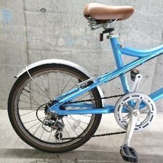 自転車中古 ミニベロ Boski-Voeje 外装6段変速 タイヤ20インチ カラーブルー