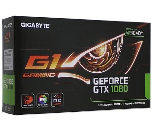 [中古]Gigabyte GTX 1080 GV-N1080G1 GAMING-8GD 8GB 元箱あり