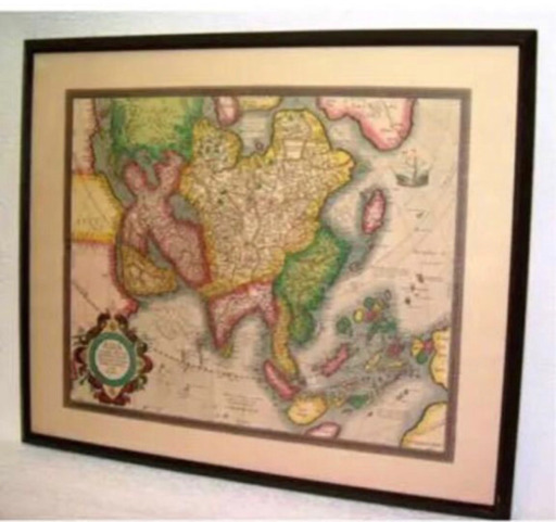 昔の古いアジアの地図
