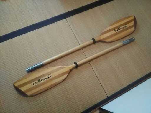 ☆フェザークラフト カヤック ウッドパドル☆木製 2ピース 226cm