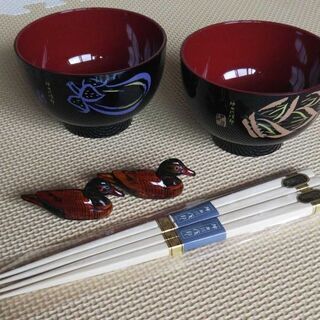 神田川俊郎  汁椀と箸と箸置きのセット