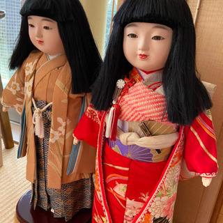 市松人形　日本人形　二体セット