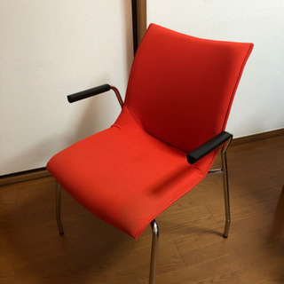 okamura オカムラ チェア 椅子 赤 肘付き