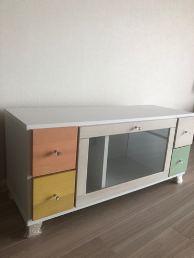 白 パステルカラー収納家具 ライス 武蔵小山の収納家具 テレビ台 の中古あげます 譲ります ジモティーで不用品の処分