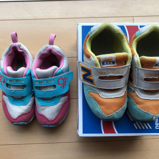 子供 靴 スニーカー new balance ベネトン 16.0...