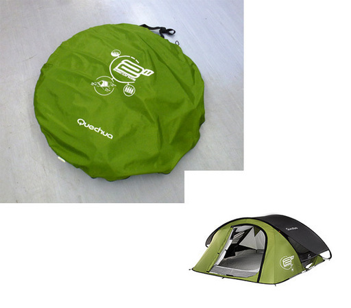 ケシュア テント 2” seconds 4人用 グリーン ワンタッチ ポップアップ アウトドア キャンプ 札幌市手稲区 Quechua