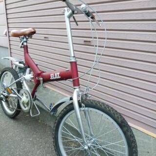 決まりました！札幌市内配達無料。中古折りたたみ自転車ワインカラー。