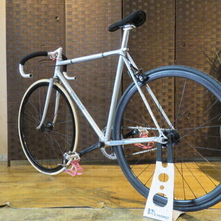 ■WATANABE ワタナベ 渡辺 オーダーフレーム シングルスピード クロモリ シルバー ピストバイク 自転車 札幌発
