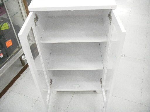 食器棚 幅50 奥行40 高さ91 多目的収納棚 キッチン収納 扉付き ホワイト 苫小牧西店 モノハウス苫小牧西 苫小牧の収納 家具 食器棚 キッチン収納 の中古あげます 譲ります ジモティーで不用品の処分
