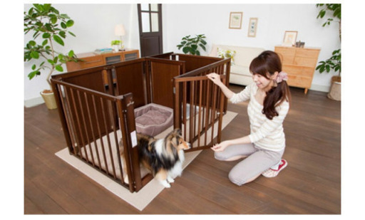 犬用ゲージ　木製　トイレ別