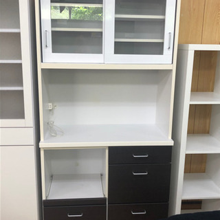 リサイクルサービス八光、田上店 配達・設置OK】大型 食器棚 ホワイト