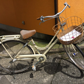 自転車 ブリジストン 26インチ 3段変速 自転車 クリーム色