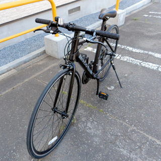 ▻自転車 700C クロスバイク 7×3切替 スタンド付き ブラック シェボー