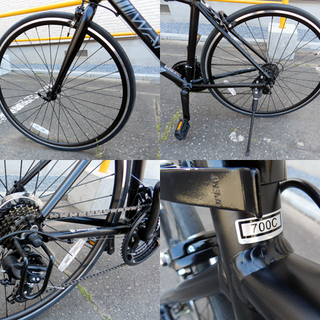 700C クロスバイク 7×3切替 スタンド付き ブラック ☆ PayPay(ペイペイ)決済可能 ☆ 札幌市 北区 屯田 