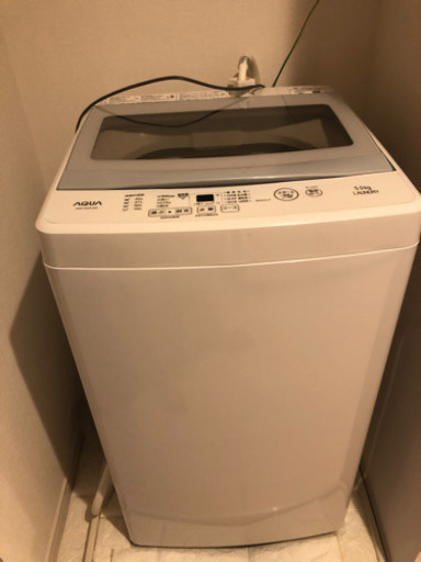 取引中【AQUA】全自動洗濯機5㎏　2018年製　1年弱使用。