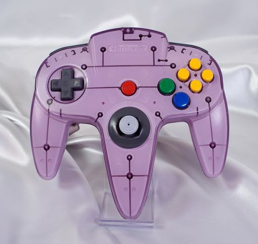 ニンテンドー クリアーパープル ホワイト コントローラー スペシャル カスタム 修復済み 修理品 任天堂 Nintendo N64 美品 ニンテンドウ
