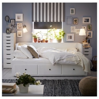 IKEA イケア HEMNES ヘムネス ソファーベッド マットレス付(無OK