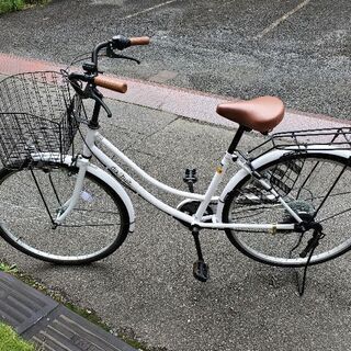 26インチ 白 自転車 変速付き