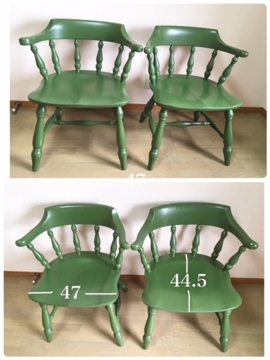 飛騨家具 柏木工 チェア 椅子４脚　 ヴィンテージ　ペイントリメイク