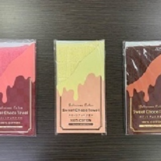 チョコレート柄ハンドミニタオル/カラー3色ランダム　200個入セ...