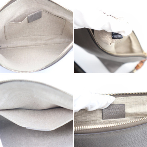 GUCCI/カーフ クラッチバッグ》Bランク 449652 バンブーストラップ