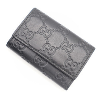 《GUCCI/グッチシマ 6連キーケース》 ABランク 138093 ブラック 