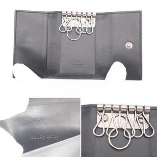 《GUCCI/グッチシマ 6連キーケース》 ABランク 138093 ブラック 