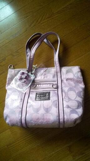 COACHトートバッグ スパンコールピンク