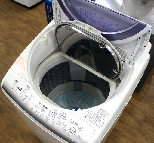 北大前! 札幌 引取 【大容量!!】 TOSHIBA/東芝 洗濯機 AW-KS80VM 2014年製 ステンレス槽 乾燥機能付き 8kg 取扱説明書有 中古品