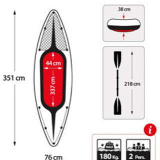 Intex Challenger Kayak 351cm x 76cm x 38cm