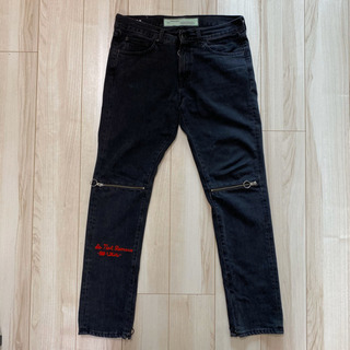 【OFF-WHITE】デニム「Do Not Remove」刺繍 サイズ 33  