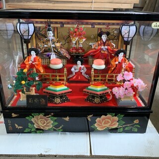 雛人形 オルゴール・灯り付き⭕️ 雛人形「ケース入り雛人形」：七人