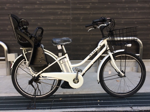 地域限定　ブリヂストン　ハイディB　HYDEE　新基準　子供乗せ　白　ナチュラ　ビビ　神戸市　電動自転車
