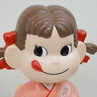 希少 不二家 ペコちゃん ボブルヘッド 2003年 夏 親子でケーキづくり 