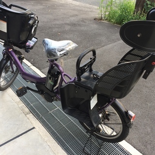 地域限定送料無料　キッスミニ　子供乗せ　8,9AH　パープル　神戸市　電動自転車 地域限定 ヤマハ キッスミニ 新基準 三人乗り 20インチ 紫