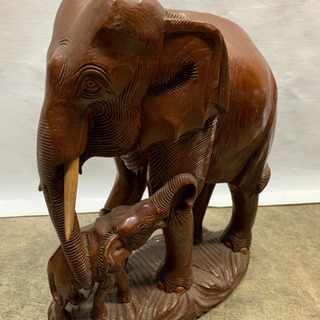 購入2万円！木彫り アフリカ象 高さ46cm 重量8kg 置物 ...
