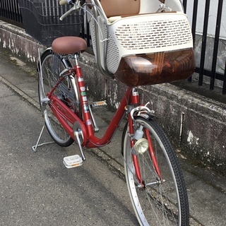 現品・お得車＞BAA・プチママン子供乗せ自転車・内装3段変速・サドル新品！