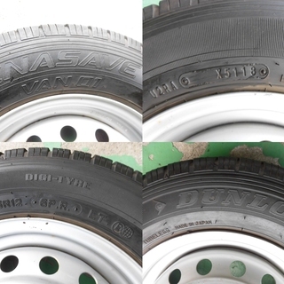 発送OKバリ山ホイール付★145 R12LT 6PR★ダンロップ ４本　H-80