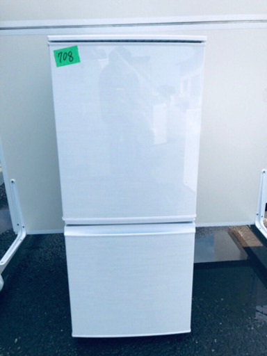 708番 シャープ✨ノンフロン冷凍冷蔵庫✨SJ-14X-W‼️