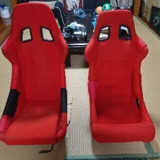 社外 汎用 フルバケットシート 2脚セット レッド シルビア 