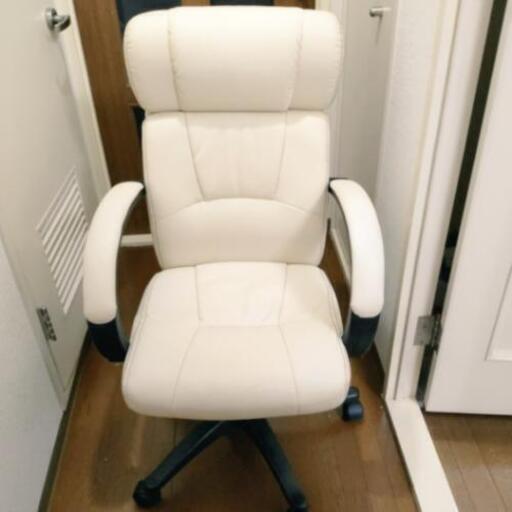 オフィスチェア ロッキング機能付き 椅子 皮 白 ちゃんのり 長田の家具の中古あげます 譲ります ジモティーで不用品の処分