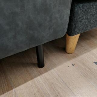 【展示品 未使用】3人掛けソファ カウチソファー ダークグレー オットマン付 ヘッドレスト💳自社配送時🌟代引き可💳※現金、クレジット、スマホ決済対応※